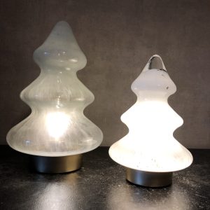Kerstboom met LED Lamp – Spikkel – Glas – Transparant/Wit