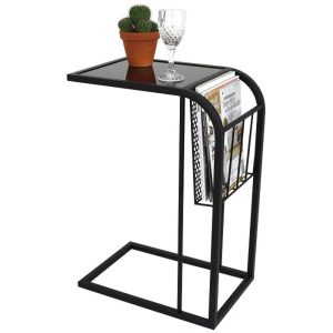 Bijzettafel – Metaal – Zwart – 44x30x65cm