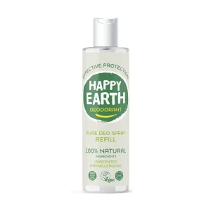 Happy Earth Pure deodorant spray unscented refill (300 ML)