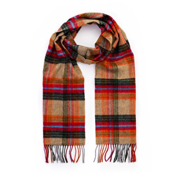 Shawl Lamswol Beige Red Orange - Afbeelding 2