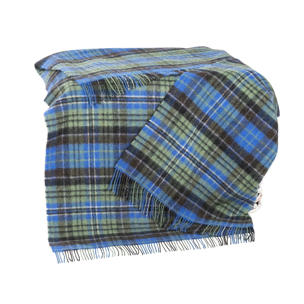 Plaid Wol Royal Blue Lichen