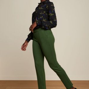 Broek Luz Pintuck Milano Kale Green