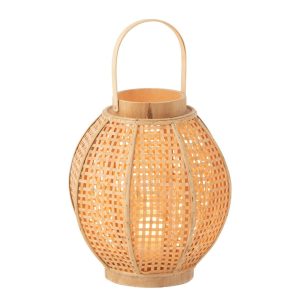 Lantaarn – Bamboe/Glas – Naturel – 29x29x34cm