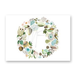 Kerstkaart Lovely green Wreath