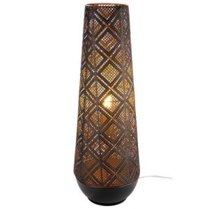 Oosterse Tafellamp Almazar – Metaal – Zwart/Goud – Ø20x57cm