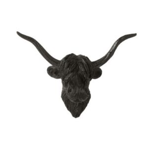 Wanddecoratie  Hangende Buffel – Poly – Zwart – Small