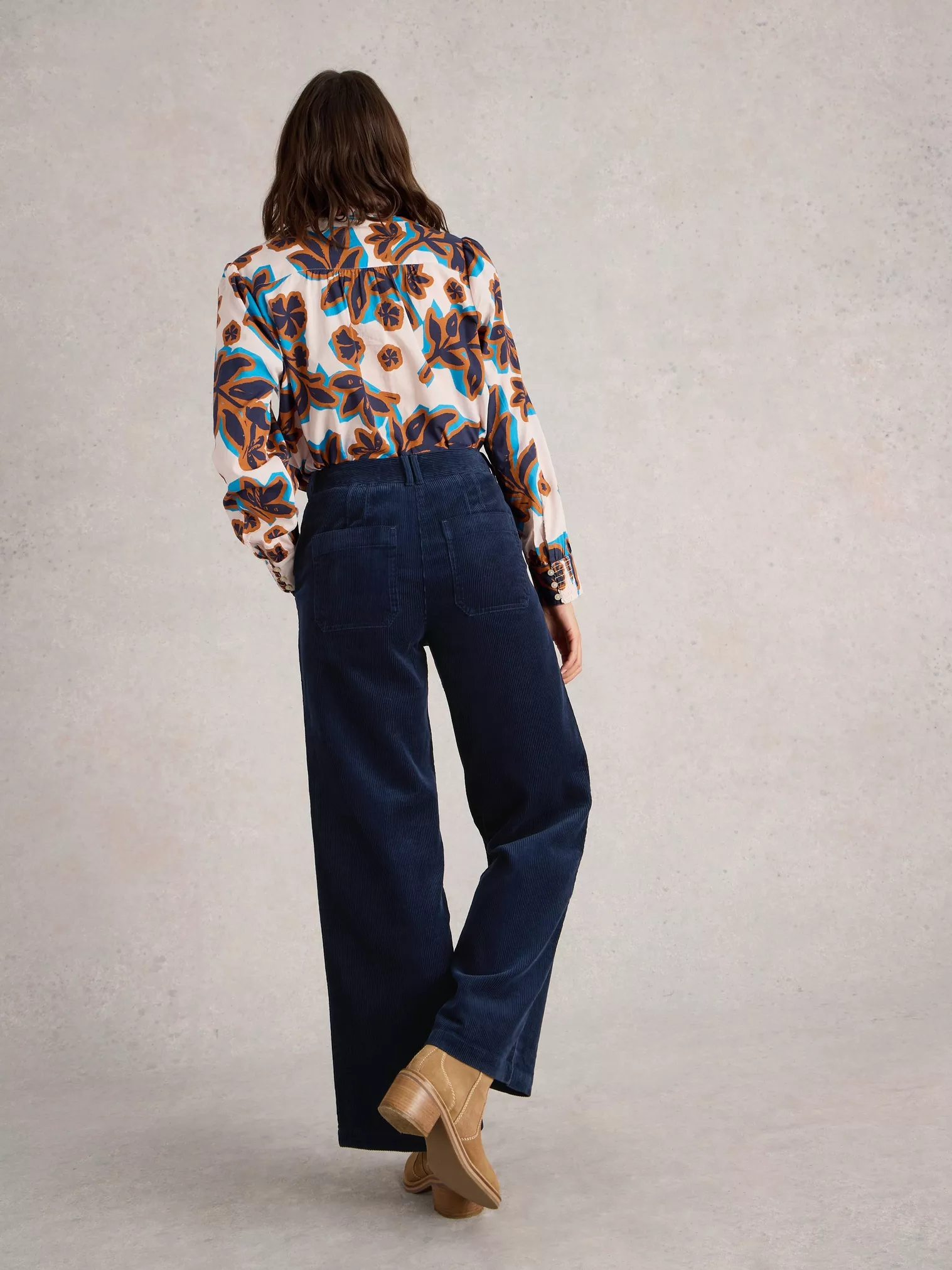 Broek Belle Cord Navy - Afbeelding 4