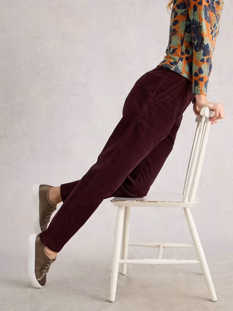 Broek Twister Cord Dark Plum - Afbeelding 3