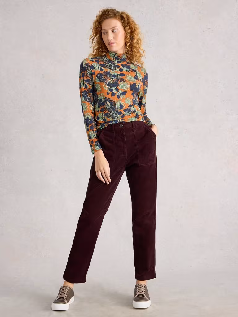 Broek Twister Cord Dark Plum - Afbeelding 2
